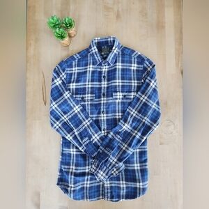 J. Crew Blue and White Casual Button Down Shirt